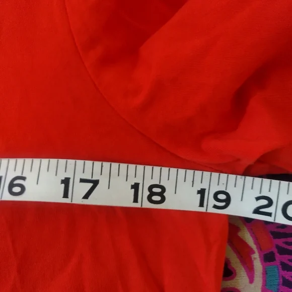 JONES NEW YORK Stretch V Neck Tee in orange with 3/4 sleeves size L - Picture 3 of 3